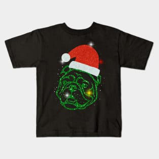 Christmas Santa Bulldog Kids T-Shirt